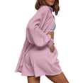 thumbnail image 2 of MAIHAN Women’s 2 Piece Lounge Tracksuit Outfit Sets Summer Loose Fit Long Sleeve Shirt and Elastic Waist Shorts Women Shorts Sets Outfits Casual Shorts Suits for Women 2026 Two Piece Outfit, 2 of 5