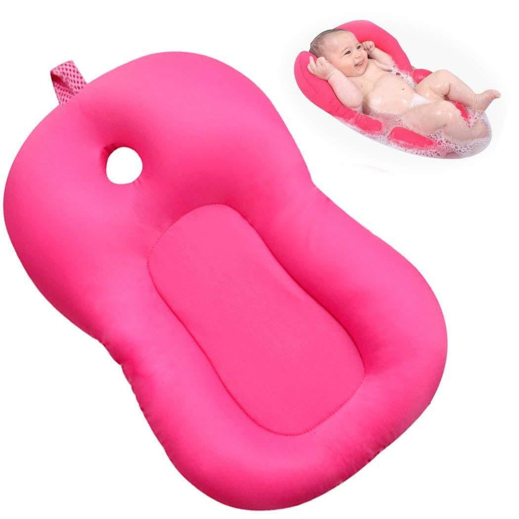 Baby Bath Tub Pillow Pad Lounger Air Cushion Newborn Shower Net Infant Bathtub 