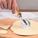 thumbnail image 2 of Ravioli - Cortr de sellos con mango de madera, prensa para hacer raviolis de borde estri, moldes de pasta manuales, sellos para pasta (rueda de rodillo), 2 of 3