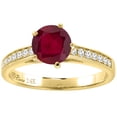 thumbnail image 1 of 14K Yellow Gold Diamond Enhanced Genuine Ruby Engagement Ring Round 7 mm, size 6, 1 of 2