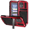 thumbnail image 2 of Funda para teléfono Lunivop iPhone 16 6.1 pulgadas, metal rugoso, roja, 2 of 6