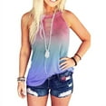 thumbnail image 2 of Scyoekwg Womens Tops Fashion Tank Top Summer Casual Dressy Blouse Suspenders Sling Crewneck Slim Sleeveless Tank Tops Gradient Printed Shirts (Red,XL), 2 of 5