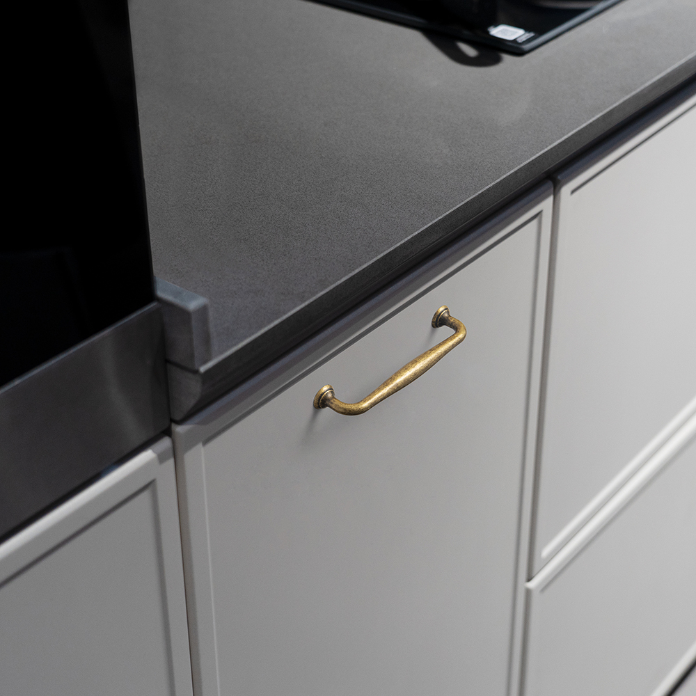 Goo-Ki 12 Pack 5'' Center to Center Vintage Antique Brass Cabinet Pulls, Sleek Zinc Alloy Cabinet Handles for Classic Furniture Drawer Hardware