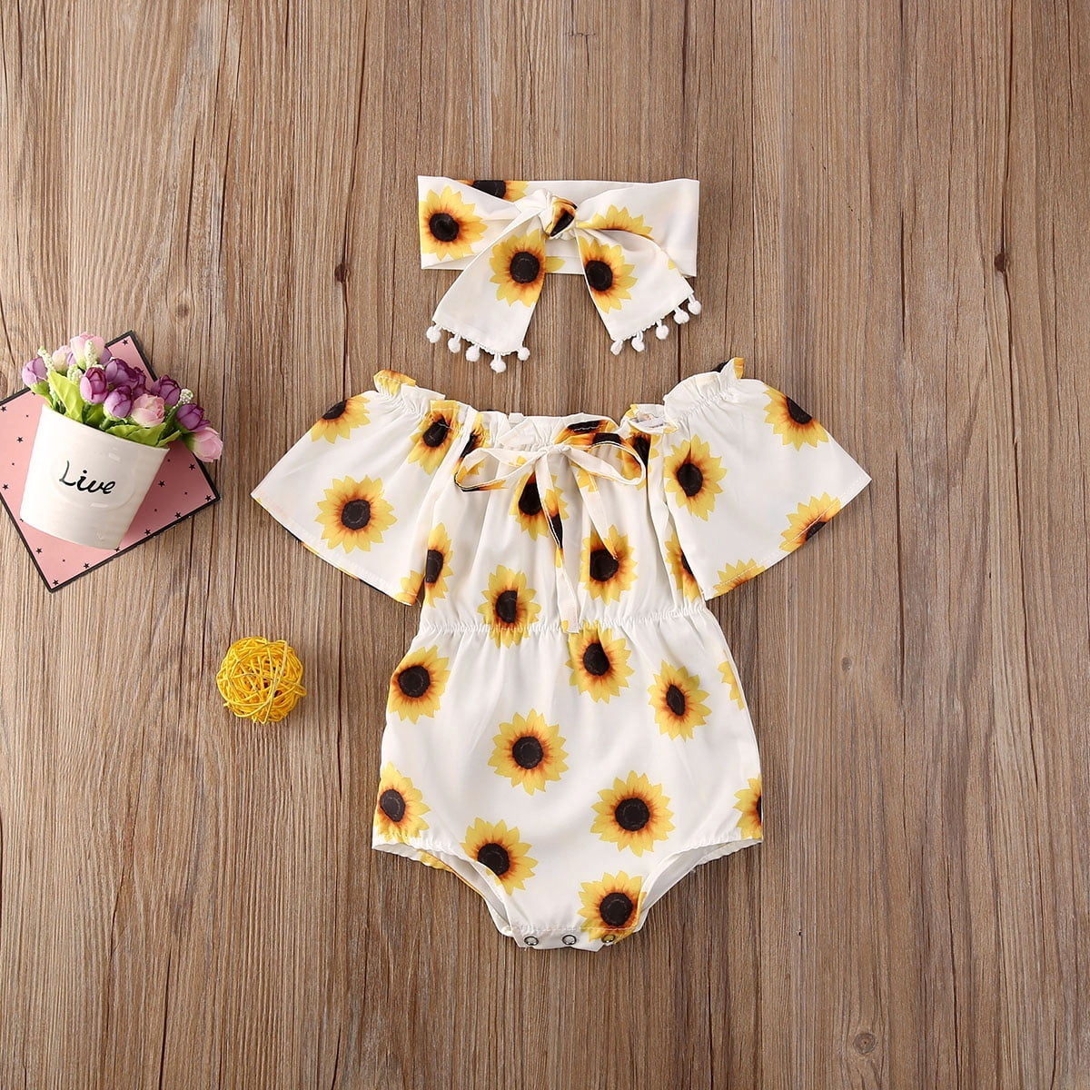 sunflower baby overalls