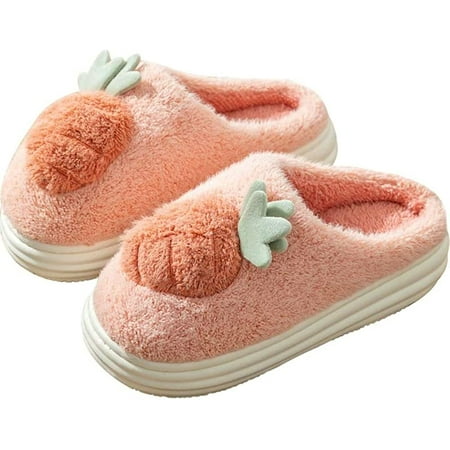 

PIKADINGNIS Women Men Cozy Fluffy Fur Soft House Slippers Furry Cute Fruit
