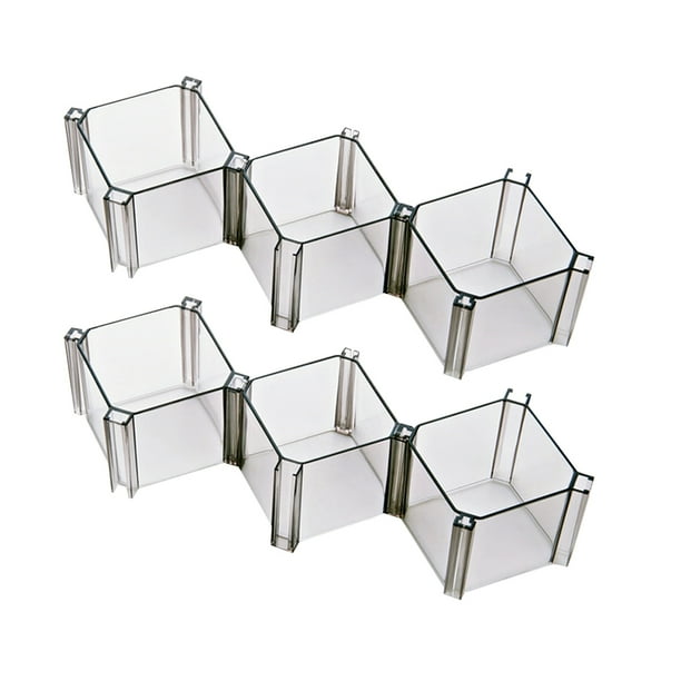 GOOHOCHY 6 cajas organizadoras prácticas para guardar calcetines y ropa interior con cajón de celosía para el hogar (gris)