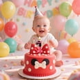 thumbnail image 2 of Bougies d'Anniversaire Souris Rouges (Rouge à Pois Blancs, Numéro 1), 2 of 7