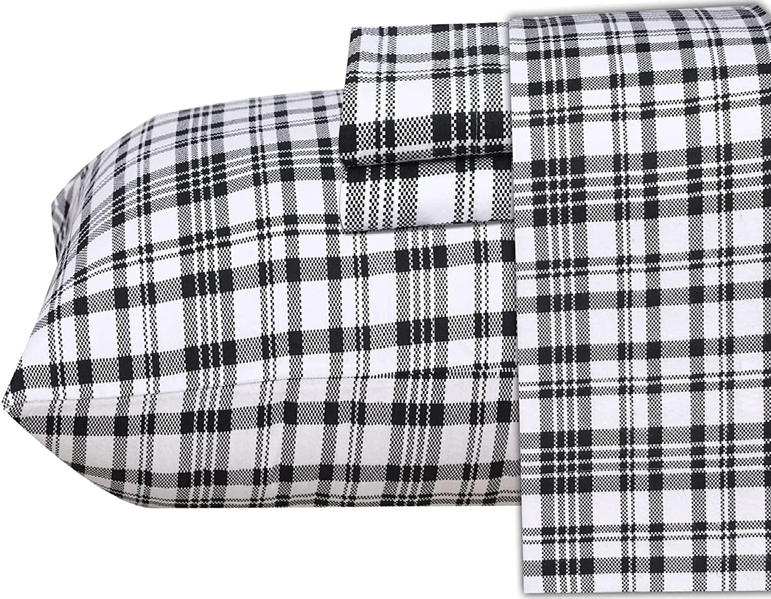 Ruvanti 100 Cotton 4 Pcs Flannel Sheets Full, Deep Pocket, Soft