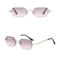 thumbnail image 6 of Rimless Sunglasses Polygon Cut Edge Punk Sun Glasses UV400 Protection Fashion Eyewear For Men Women Driving Travel Eyepiece, 6 of 9