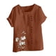 thumbnail image 4 of Camisetas de Manga Corta para las Mujeres Impreso Botón de Manga Corta Camiseta Blusa Poliéster, Ropa Casual Mirar Superior para las Mujeres, 4 of 4