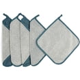 thumbnail image 1 of wonima11 5 Pack Soft Weave Home Spa Bath Shower Exfoliating Massage Face Body Wash Cloths, Dual-Sided with Exfoliating Scrub and Soft Terry Cloth Towel, 1 of 1