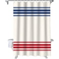 thumbnail image 5 of Red Blue Stripes Shower Curtain, Happy 4 th of July Shower Curtain Set with Hooks, Spring Summer Waterproof Fabric Shower Curtains for Bathroom Decor, 72x72 Inch Bath Curtain, 5 of 6