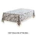thumbnail image 3 of SLYNSHome Cotton Linen Tablecloth, 100x150 cm Printed Tassel Rectangular Table Cover, Washable Decorative Cloth for Dining Table Coffee Table Kitchen Home Decor, 3 of 7