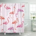 thumbnail image 1 of ABPHQTO Patrón abstracto colorido de pájaros tropicales Flamencos rosados ​​en la playa Animal Hermoso juego de cortinas de ducha de baño impermeables 165x180 cm ABPHQTO PKNMT66x72Shower-10022, 1 of 2