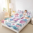 thumbnail image 4 of Homewish Cute Salamander Queen Sheet Sets,Pink Axolotl Flat Sheet,Tropical Desert Cacrus Queen Fitted Sheet For Boys Girls,Super Cozy Room Decor,4-Piece, 4 of 7