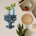 thumbnail image 1 of Estante flotante decorativo de resina, estatua, figura de ángel para dormitorio, escultura de pared, organizador para guardería, baño, libros, oficina Azul con violín, 1 of 8