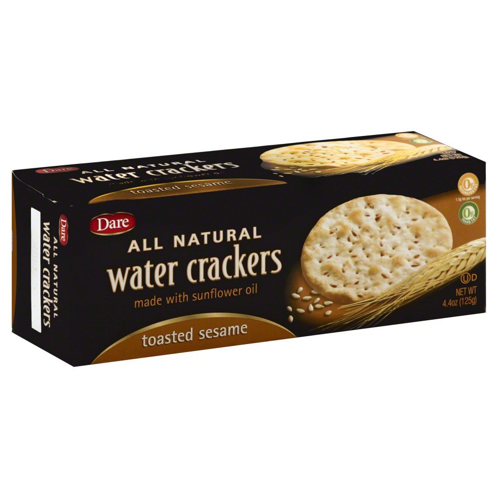 Dare Water Crackers, Toasted Sesame 4.4 Ounce