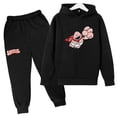 thumbnail image 4 of Chándal con estampado de dibujos animados de Capitán Calzoncillos para primavera y otoño, conjunto de 2 piezas informal bonito para niños y niñas, sudadera con capucha y pantalones, ropa para niños, 4 of 5