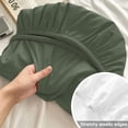 thumbnail image 4 of King Size Fitted Sheet Set - Pure Army Green 3 Piece Bedding Sets 16" Deep Pocket Fitted Sheet with 2 Pillowcases, Modern Solid Color Minimalist Art Brushed Microfiber Hotel Luxury Bed Sheets, 4 of 9