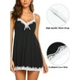 thumbnail image 3 of Avidlove Women Sexy Sleepwear Lace Chemise Nightgown Full Slip Sleepwear Black, 3 of 5
