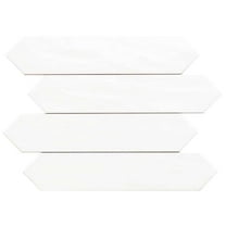 The Tile Life Talavera Picket White Glossy Ceramic Wall Tile, 2.6 x 13 in, 1-Piece Sample