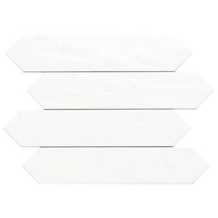 The Tile Life Talavera Picket 2.6x13 White Ceramic Wall Tile - 2.6x13 Sample