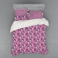 thumbnail image 2 of Ambesonne Flower Bedding Set 3 Pcs, Exotic Orchid Blossoms, Twin XL, Pink Violet and Yellow, 2 of 3