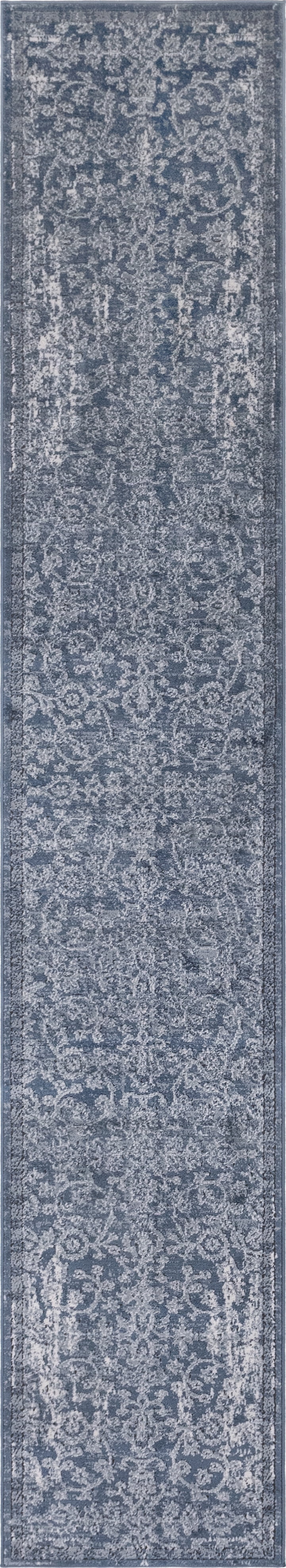 Unique Loom Albany Portland Rug Blue/Gray 2' 2" x 12' Runner Floral