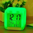 thumbnail image 5 of Pinnaco LED Digital Alarm Clock Cube with 7 Changing Colors, Glowing in Dark Display for Time, Date, Week, and Temperature, 5 of 7