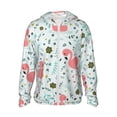 thumbnail image 2 of Uemuo Cute Flamingo Pattern Women's Full Zip UPF 50+ Sun Protection Hoodie Jacket Long Sleeve Sun Shirt Hiking Outdoor Performance with Pockets-Small, 2 of 9
