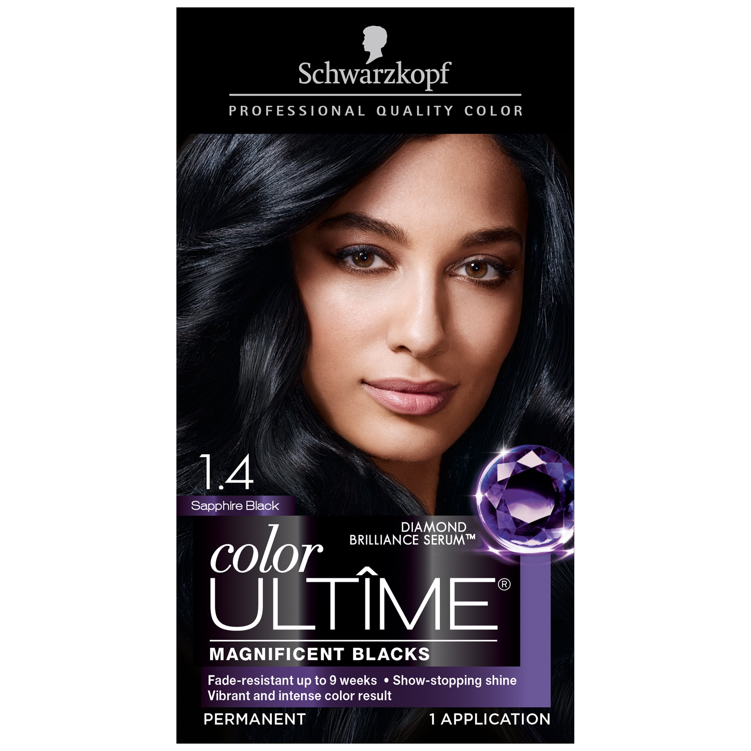Schwarzkopf Color Ultime Permanent Hair Color Cream, 1.4 
