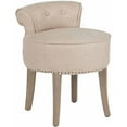 thumbnail image 3 of SAFAVIEH Georgia Contemporary Glam Upholstered Vanity Stool, Pearl Beige, 3 of 4