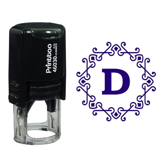 Printtoo Alphabet D Monogram Octagon Celtic Swirl Frame Self Inking Rubber Stamp Office Stationary
