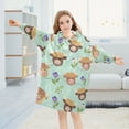 thumbnail image 5 of joogoo Wearable Blanket Hoodie for Cartoon Highland Cattle Flowers Oversized Sherpa Hooded 3-14 YR M, 5 of 7