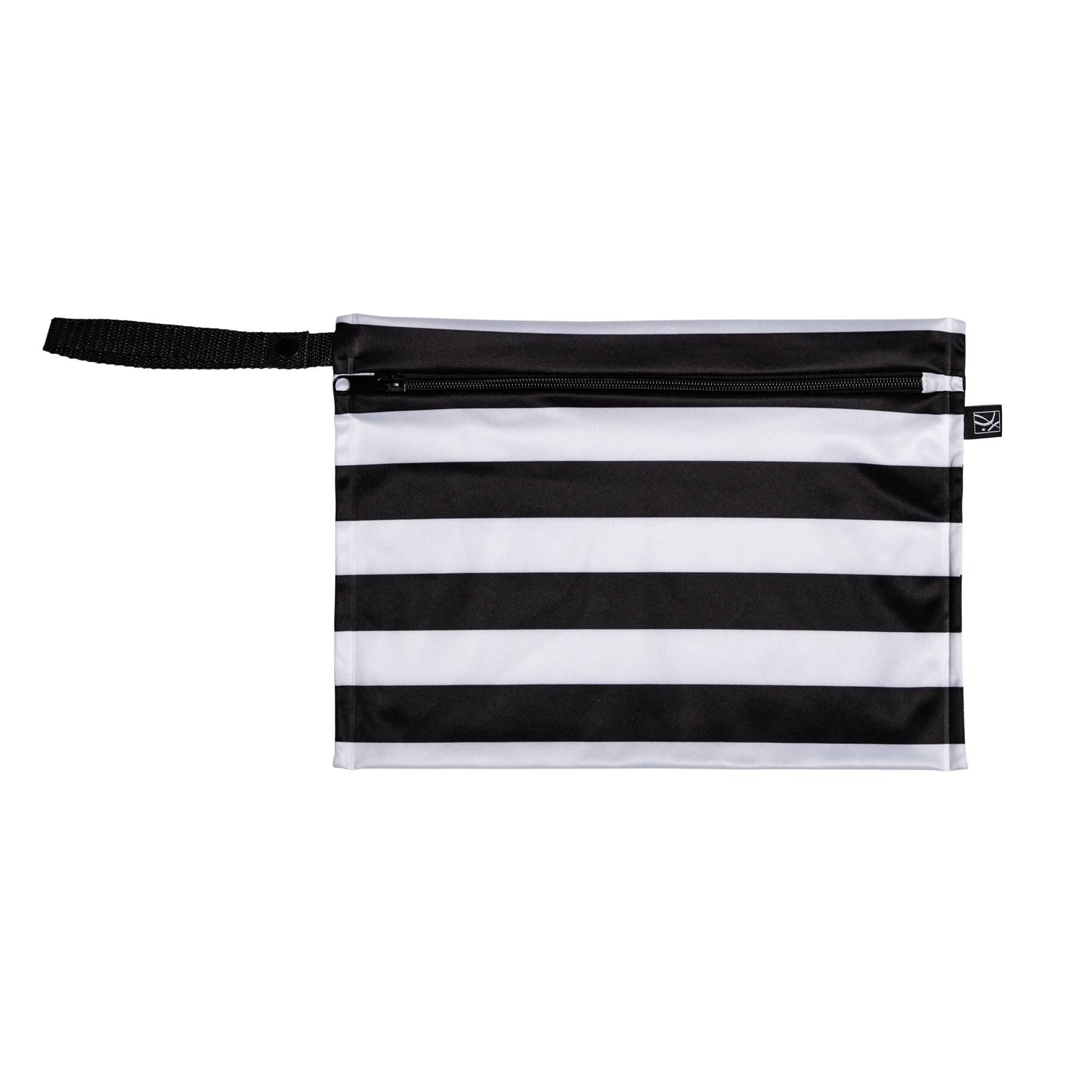 J.L. Childress Wet-to-Go Portable Wet and Dry Bags - Waterproof and Leakproof - Black/White Stripe