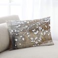 thumbnail image 2 of Waterproof Outdoor Throw Pillows with Inserts 12"x20", White Branches Soft Decorative Pillowcases for Couch Bedroom, Brown Beige Wooden Grain Pillow Covers for Sofa Living Room, 2 of 8