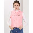 thumbnail image 2 of INSPIRE CHIC Gilet en Denim Délavé pour Femmes à Col Rabattu avec Boutons, 2 of 6