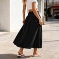 thumbnail image 4 of YSUEJPF Women's Bubble Midi Skirt Elastic Waist Puffy Hem Skirt Solid Casual Beach Skirts, 4 of 6