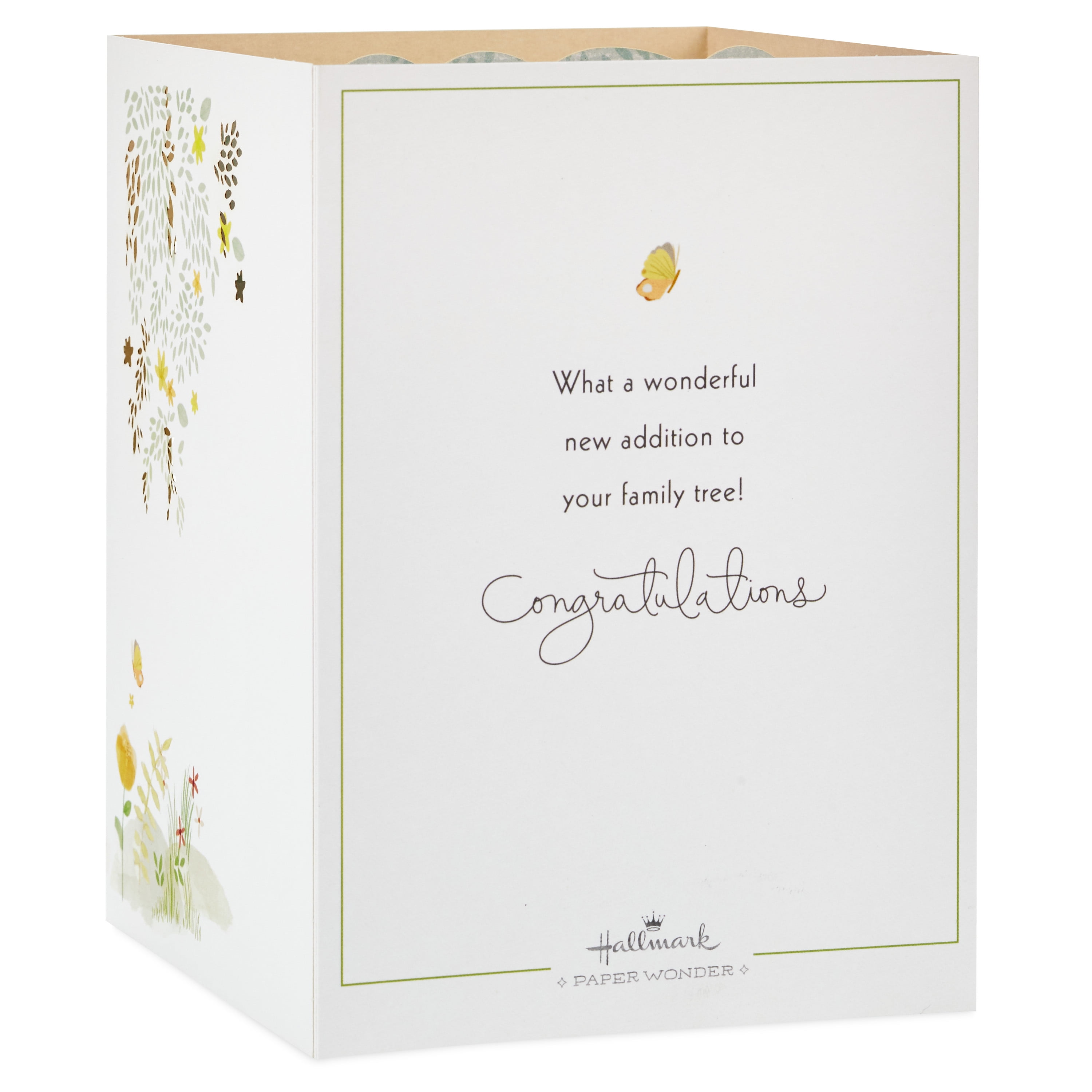 Hallmark Paper Wonder Displayable Pop Up Baby Shower Greeting Card (Family Tree)