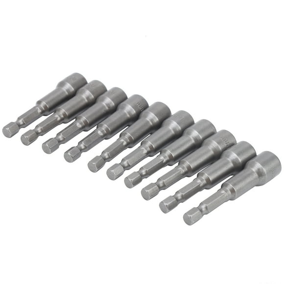 Fafeicy 10Pcs Hex Socket, Strong Vanadium Steel Accessories, For Install Or Remove Hex Screws And Hex Nuts, 10mm Inner Diameter