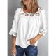 thumbnail image 2 of Camisetas de verano para mujer camisetas de ganchillo de encaje de verano camiseta de cuello cuadrado de encaje para mujer cuello ahuecado puño de hombro camisetas de verano ANGGREK Otros, 2 of 6