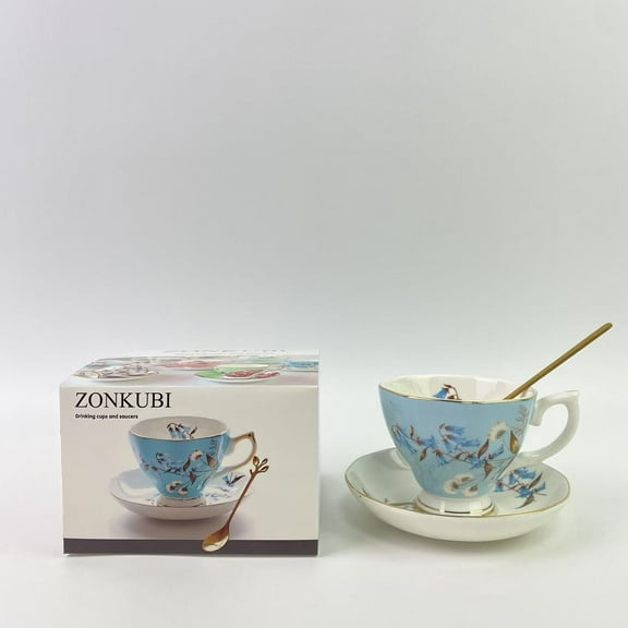 ZONKUBI Drinking cups and saucers,Ceramic Latte Art Cup and Saucer for Latte & Cappuccino & Double Espresso, Mate for Coffee Shop and Barista