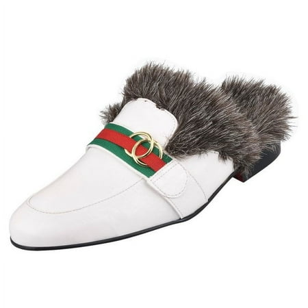 LIBERTYZENO Mens Premium Slip On Comfortable Faux Fur Loafers Shoes