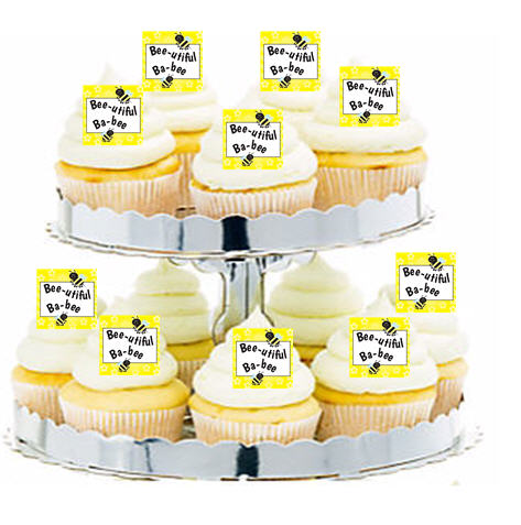 24pk Baby Shower Bee Utiful Ba Bee Edible Cupcake Decoration