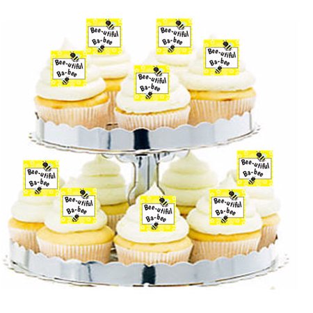 24pk Baby Shower Bee Utiful Ba Bee Edible Cupcake Decoration