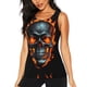 thumbnail image 1 of Fotbe Flame Metal Skull Blusas Sin Mangas para Mujer – Estilo Casual, Corte Suelto, Slim-Fit, Cuello Redondo Deportivo, Tops de Verano para Gimnasio y Yoga-Medium, 1 of 7