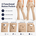 thumbnail image 5 of MASKERT Women's Fleece Lined Flare Pants, High Waisted Stretch Casual Pants, Water Resistant Warm Pants with 4 Pockets for Outdoor Travel and Daily Wear, 5 of 9