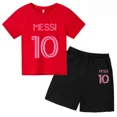 thumbnail image 3 of Nueva camiseta y pantalones cortos con estampado de Messi para niños y adolescentes, conjunto de 2 piezas, ropa de fútbol para niños y niñas, traje deportivo de moda de manga corta de verano, 3 of 5