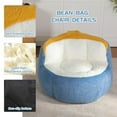 thumbnail image 4 of AENKYO Plush Faux Fur Bean Bag Chair - High Density Foam, Non-Slip, Portable Lounger for Living Room, Bedroom, Blue, 4 of 10