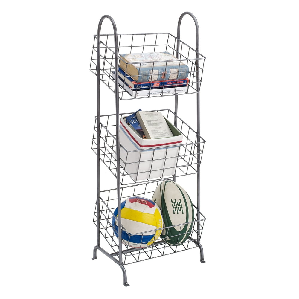 Linon Three Tier Metal Basket Stand